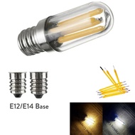 E12 LED ขนาดเล็ก E14ตู้เย็นตู้แช่แข็งไส้หลอดหลอดไฟที่หรี่แสงได้หลอดไฟขนาด1W 2W 4W โคมไฟอุ่น/ไฟติดรถยนต์สีขาวเย็น