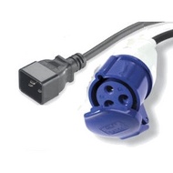 Industrial Power Cable Black IEC 309 ceeform female 16A 3Pin to UPS IEC C20 extension cord
