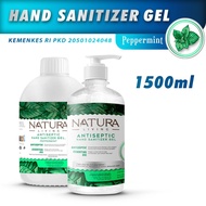 NATURA Hand Sanitizer Gel 1.5 Liter Peppermint Refill Handsanitizer