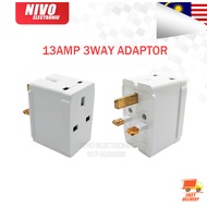 Top UK 3 Way Adaptor 13AMP 250V 50/ 60Hz 3 WAY PLUG 3 WAY UK PLUG