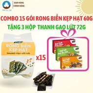 [Free 3 boxes of brown rice bars 72g] Combo of 15 packs of FnV seaweed crackers 60g