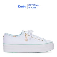 Keds Women's Triple Up MB Piping Sneaker White/Green (WF67695)