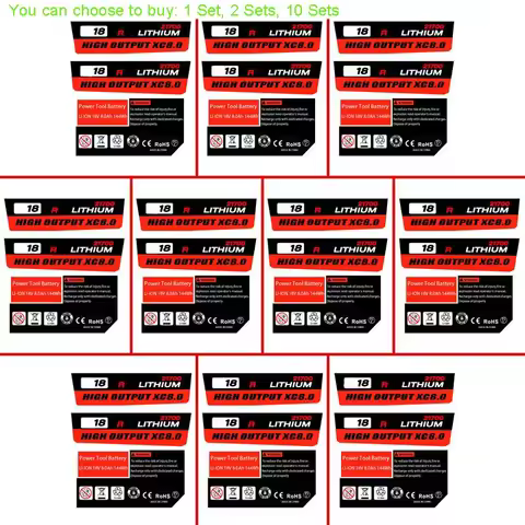 For M18 21700 10 Core Li-ion Battery 8.0Ah Sticker For Milwaukee 18V 20V Lithium Battery Label Acces