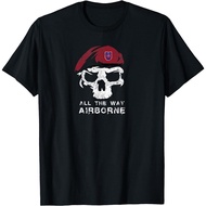 Best To Buy Vintage Army 82Nd Airborne All The Way Skull Maroon Beret T-Shirt