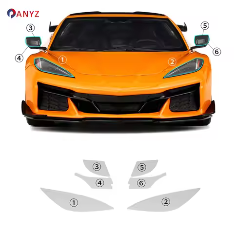 Headlight Rearview Anti-Scratch Protective Film for Corvette C8 Coupe Z06 2023 2024 TPU Paint Protec