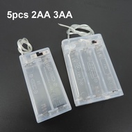 5pcs white Transparent 2/3 solt AA 3V 4.5V Battery Holder Box Case With Switch AA 2XAA 3XAA 2AA for 