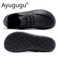 Men's Wide Toe Leather Shoes Extra Wide Walking Casual Shoes for Orthopedic Toes Swollen Feet Non-Sl