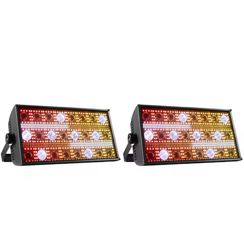 2PCS 300W LED Beam&Strobe RGBW 4in1 48 Partition Strobe Light 24PCS 8000K Strobe DMX Super Bright Dj