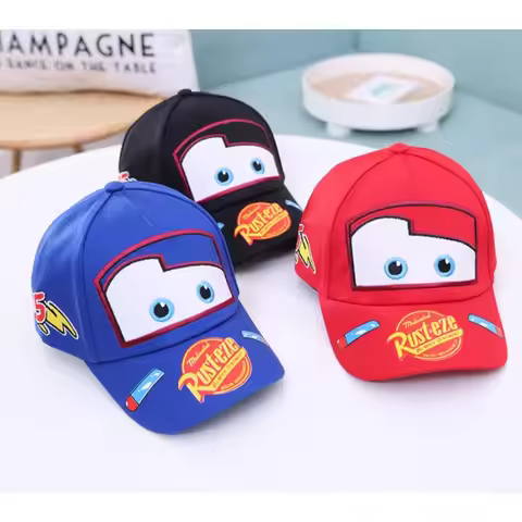 Lightning McQueen spring, autumn and summer children's hat cartoon Cars peaked hat sun protection ca
