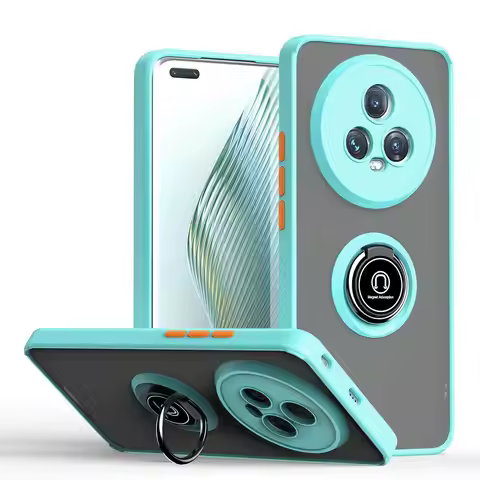 Ring Holder Case for Honor Magic 5 Pro Case Transparent Shockproof Matte Case for Huawei Honor Magic