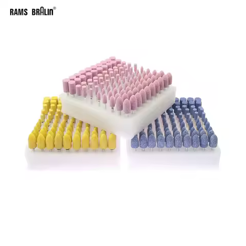 100pcs/box Abrasive Stone Honing Grinding Head Set Die Grinder Tools for Metal Plastic Wood Deburrin