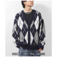 Diamond knit cardigan /argyle KNIT cardigan oversized cardigan crop cardigan/ korean cardigan/ pinte