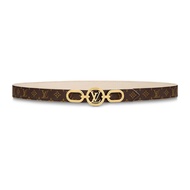 LV Women's Belt Circle Prime Classic Casual Metal Buckle Canvas Calfskin Belt M0712V