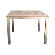 PREMIUM TEAK WOOD TOP WITH STAINLESS STEEL GRADE #304 FRAME ACCURA OUTDOOR TABLE S100