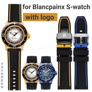 Universal Silicone Watch Strap For Swatch Blancpain Fifty Fathoms Co Branded Watch Band Waterproof S