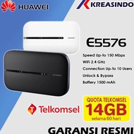 Huawei E5576 Mifi Router Modem Wifi 4G Free Telkomsel 14Gb