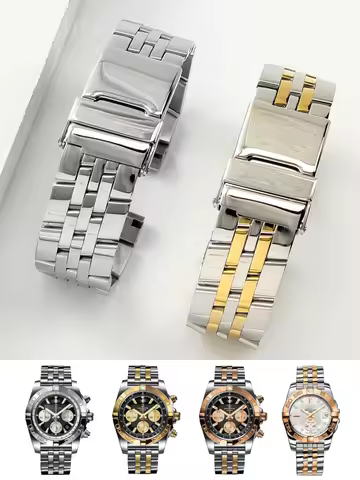 Solid Stainless Steel Watch Strap Men's for Breitling Avengers Super Challenger Aviation Mechanical 