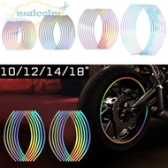 MALCOLM Motorcycle Reflective Stripes Durable Motorcycle Accessories Car Reflective Sticker 10/12/14/18 inches 16 Stripes Laser Wheel Rim Tape