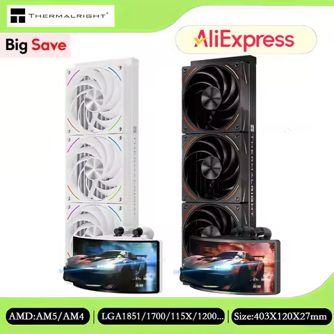 Thermalright Rainbow Vision 360 Turbo ARGB All-In-One Water Cooler 360mm, DIY/6.67-Inch 2K Curved Sc