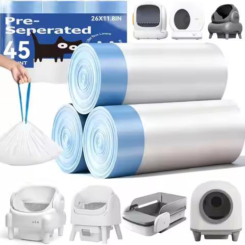 45 Count Automatic Cat Litter Box Bags Compatible with Cmg Fmo Fstg Robot Litter box, Pre-Seperated 