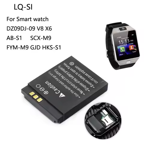 LQ-S1 3.7V 380mAh Smart Watch Battery DZ09 Battery For DJ-09 V8 X6 AB-S1 SCX-M9 FYM-M9 GJD HKS-S1 LQ