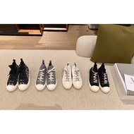 [1:1 High Version]Dior Dior Women's Canvas Shoes White Sneakers d Home Letter Embroidered Cotton Old