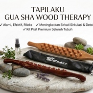 Ghua massage stick SHA and olive oil full mahogany wood carved motif acupuncture therapy relaxation 
