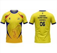 2025 new edition Cricket T Shirt Polyester IPL CSK Jersey, Printed-free custom name number