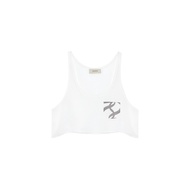 Twotwice - Translucent crop tank-  เสื้อกล้ามผ้าตะข่าย สินค้าเฉพาะตัวนอกเท่านั้น ไม่รวมเสื้อครอปตัวสั้นด้านใน