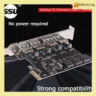 [Liberty2.sg] SSU U3V04S+ 4 Port USB 3.0 PCIe Expansion Card PCI Express USB Hub Adapter Tools