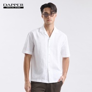 DAPPER เสื้อเชิ้ตแขนสั้น Linen-Cotton Shirt สีขาว