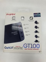 全新 現貨 ProMini GT100 Tri-PD + QC GaN 100W 旅行快速充電器