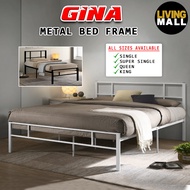 Living Mall GINA Metal Bed Frame in White And Black Colors - Available in All Sizes