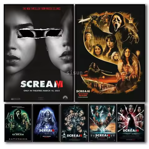 Scream Horror Movie Wall Art Poster Jenna Ortega Aesthetic Canvas Print for Home Room Bedroom Living