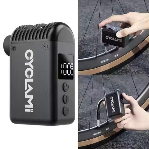 Electric Bike Tire Pump with Presta and Schrader Valve Mini Portable Bicycle Pump for Road Bike Moun