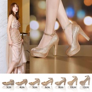 heels bertutup high heels women shoes 高跟鞋 Kasut kristal berpayet, kasut perkahwinan, kasut pengantin
