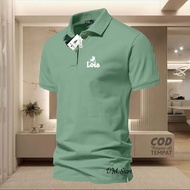(Cod) T-Shirt Lois Text White CollarPOLO Quality Adult Collar Shirt Men's Wangki T-Shirt/ POLO Unifo