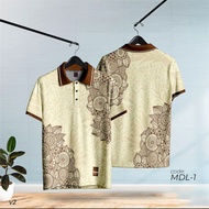 Baju Polo Bersaiz Besar, untuk Lelaki, Baju Batik Lelaki dan Wanita, Lengan Pendek, Slim-Fit, Kolar 