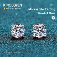 KNOBSPIN 2.0ct Moissanite Earrings for Women Lab Grown amond Ear Studs 925 Sterling Silver Fine Jewe
