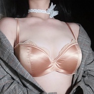 New Satin Half Cup Lace Bras Sets Women Sexy Lingerie Thin Cotton Underwire Push Up Bra And Panties 