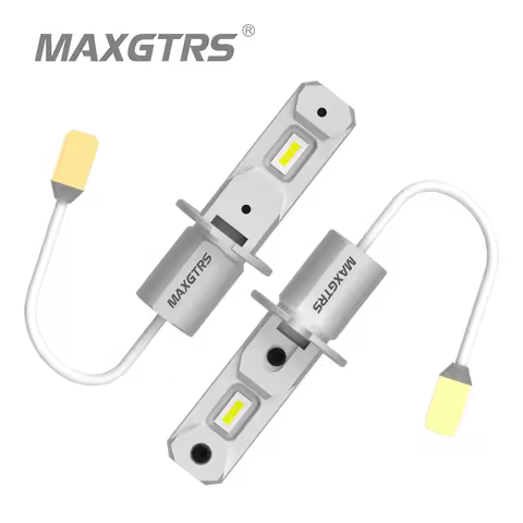 MAXGTRS 2x H3 LED Car Headlight Fog Light Bulb Fanless Daytime Running Light No Polar H3 Car Driving