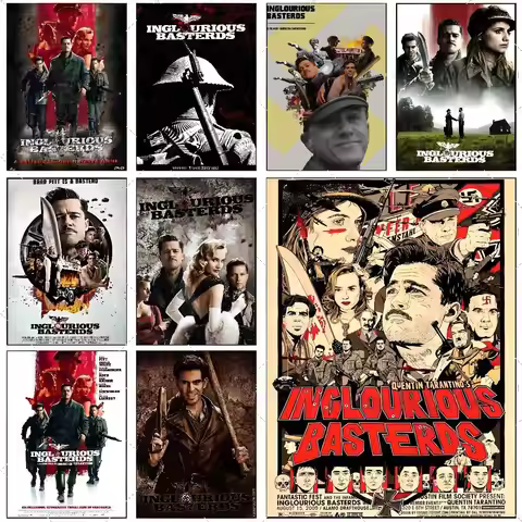 Classic War Movies Inglourious Basterds Poster High-definition Art Sticker Self Adhesive Waterproof 