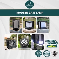 MODERN Outdoor Gate Lamp Pillar Light Garden Light Lampu Tiang Lampu Tembok Atas Pagar Weather Proof Outdoor Lighting