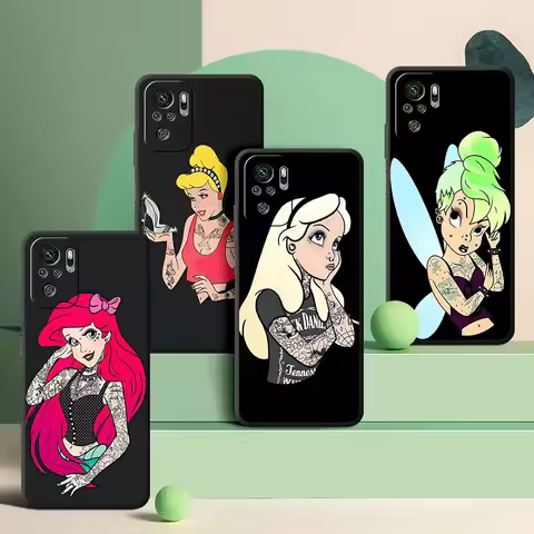 Disney Princess Tattoo Case for Xiaomi Redmi 15C 8 A5 12 6 7A 9C 12C 8A 6A 9 9A 9T 10 10A 10C 10X K6