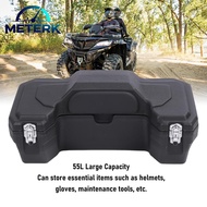 Meterk ATV ด้านหลัง Rack Cargo Box 55L ขนาดใหญ่ความจุ ATV กล่องเก็บด้านหลังพนักพิงแบบบูรณาการระบบล็อ