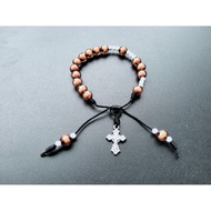 G635 8MM CATHOLIC WORLD BALL LANTERN ROSARY BRACELET