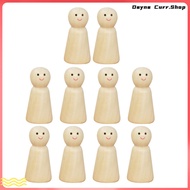 10Pcs Peg Dolls Beige Wood for Crafting Projects nduni