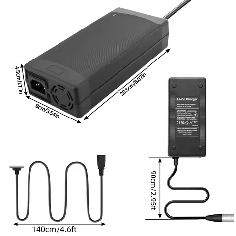 XLR 3PIN Charger 54.6V/58.8V 5A Electric Bike Lithium Battery Charger for 48V/52V Battery, Universal