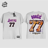 COURT ZONE APPAREL PREMIUM LUKA DONCIC 77 LAKERS GRAPHIC COTTON TSHIRT FOR MEN