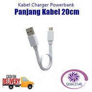 Kabel Charger Powerbank 20 Cm for Xiaomi Samsung Oppo Vivo Lenovo Panjang 20cm Kabel Data - 1 PCS (Random Color)